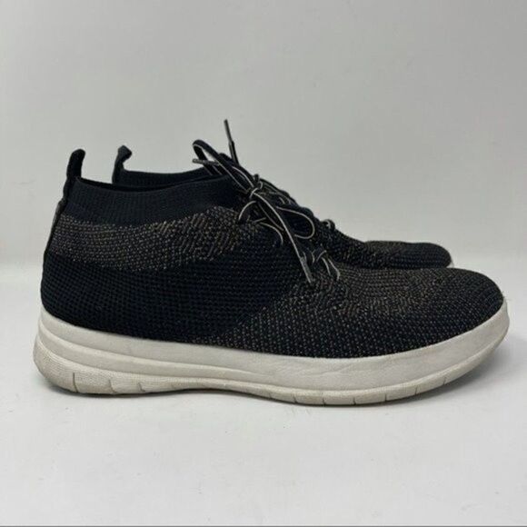 Fitflop uberknits slip on glittery trainers black US 8.5 BoxD - Picture 2 of 6